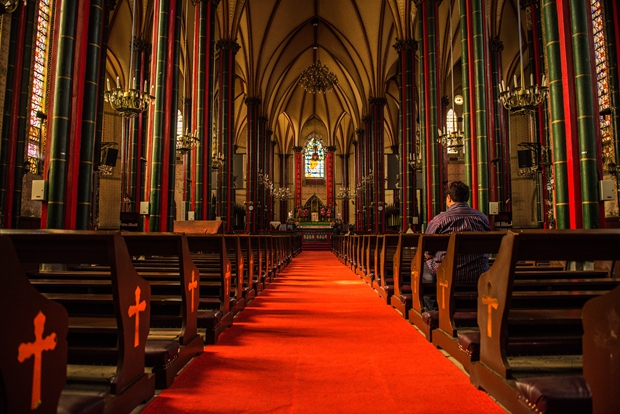 Wangfujing Catholic Church of Beijing. Inside of the Church.