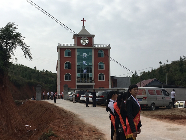 The first church stands in Gulonggang Town 