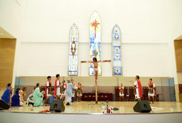 The biblical play "The Passion of Jesus" in the fourth part (thanksgiving sacrifice)