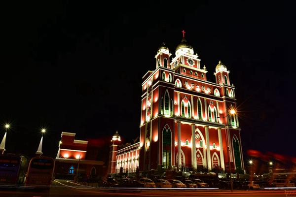 Panshi Church at night 