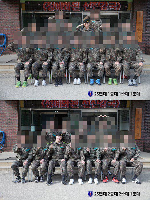 First Military Photo of T.O.P and Junsu