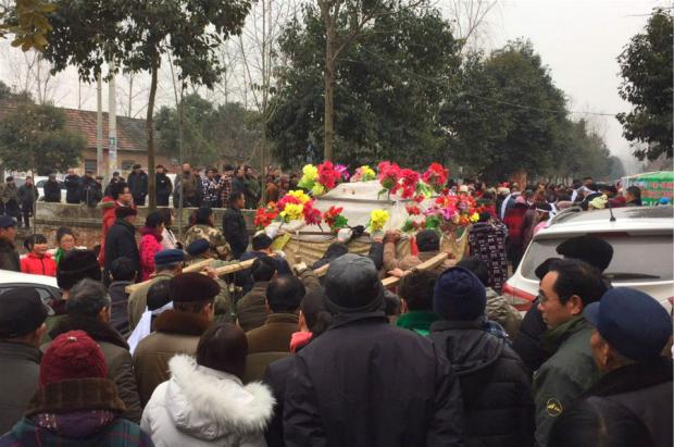 The funeral of Li Tiechui held on Feb. 3, 2017