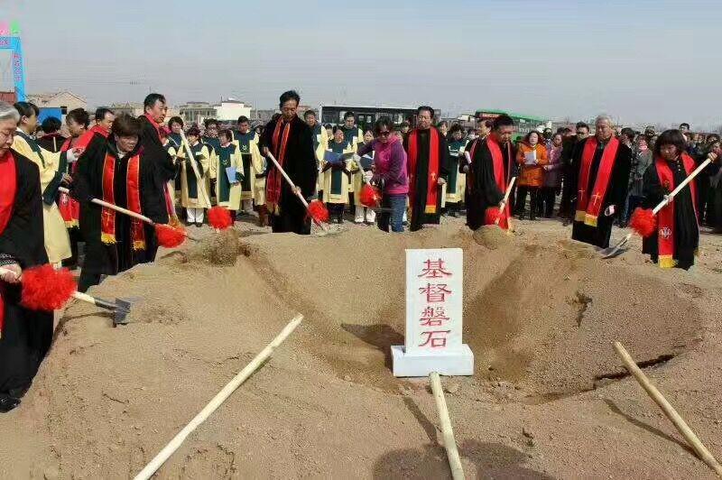 The cornerstone-laying ceremony of new Gospel Church 