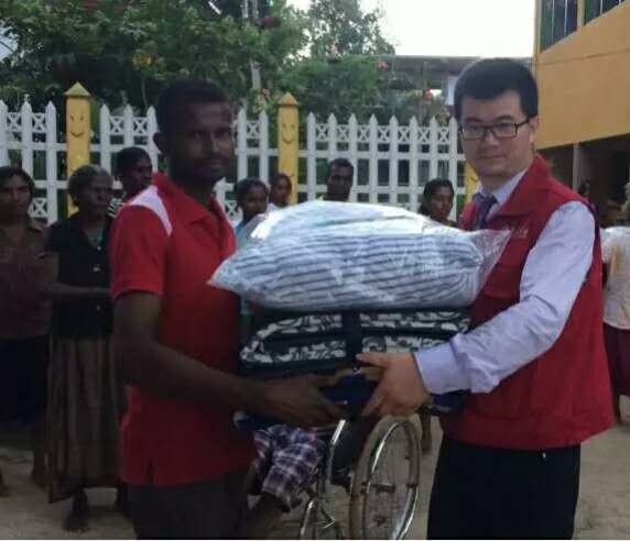 Amity staff distributed mattresses and pillows to a local school