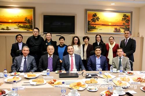 The delegation of the Shanghai CCC&TSPM visited the headquarter of the Church of God Ministry of Jesus Christ International in Columbia on Dec. 6. 