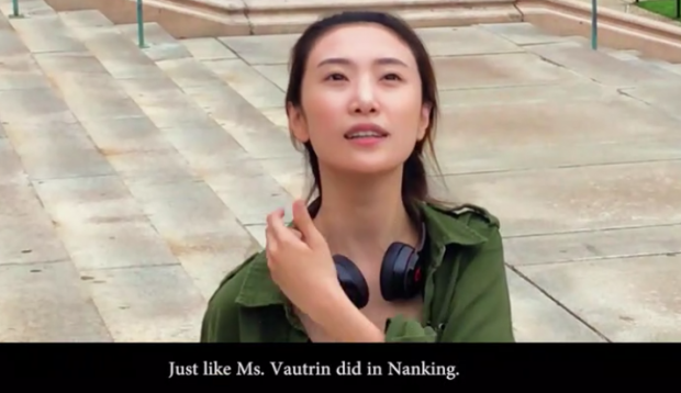 Video snapshot of the Peacemaker from Nanking : Lu Yi'an is going to be a peace maker in Iraq just like Minnie Vautrin. 