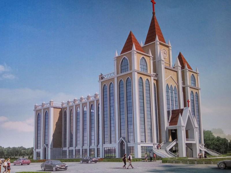 Blueprint of the new church building.