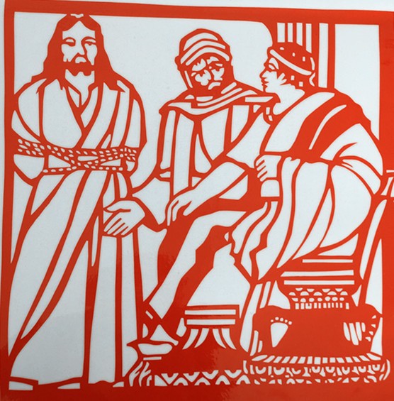 Jesus was questioned by Pilate. 