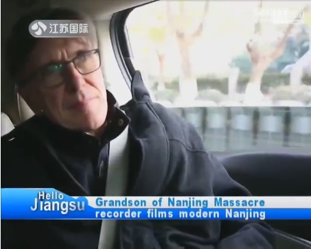 Chris Magee, Grandson of John Magee, follows John Magee's footsteps in Nanjing (ScreenCapture)
