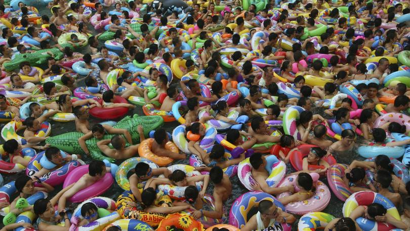 A Wave Pool in China During a Heat Wave