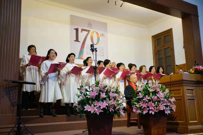 The church's choir sang hymns to celebrate its 170th anniversary on Nov. 18, 2018