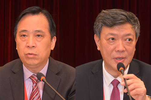 Rev. Xu Xiaohong (LEFT) was elected president of TSPM, and Rev. Wu Wei, chairman of CCC, on Nov. 29, 2018.