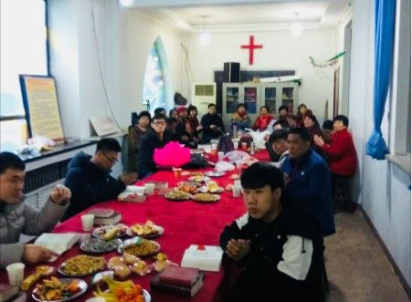 Shanxi Linfen Church held a sociable for its single young members on Feb. 7, 2019. 