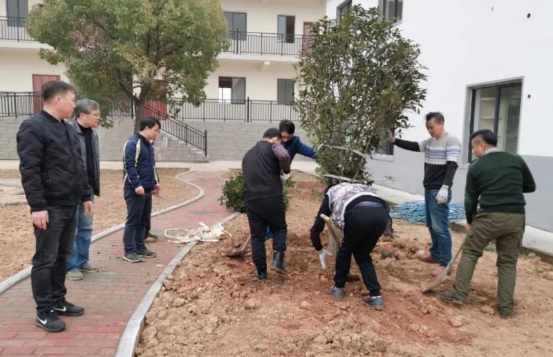 The Christians in Anqing planted trees in Zhengsheng Love and Care Service Center on March 9, 2019.