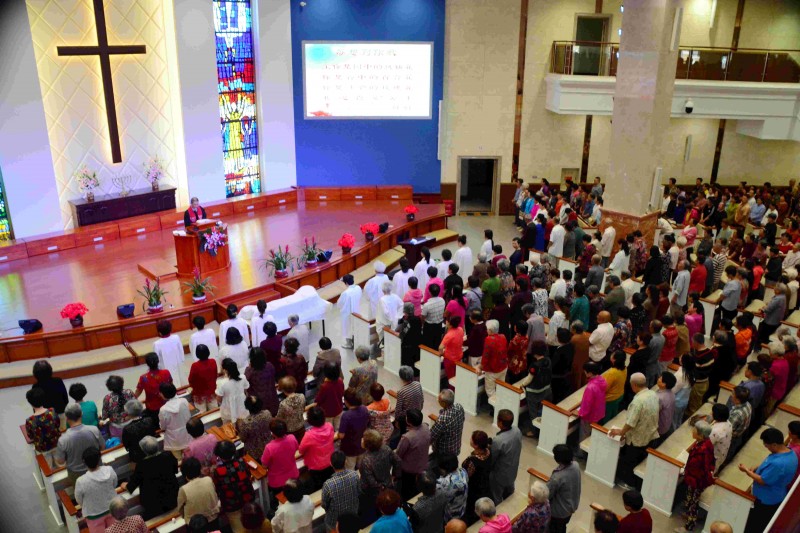 On June 16, 2019, , Dalian's Xishan Church of Jilin province held its midyear Communion service. 