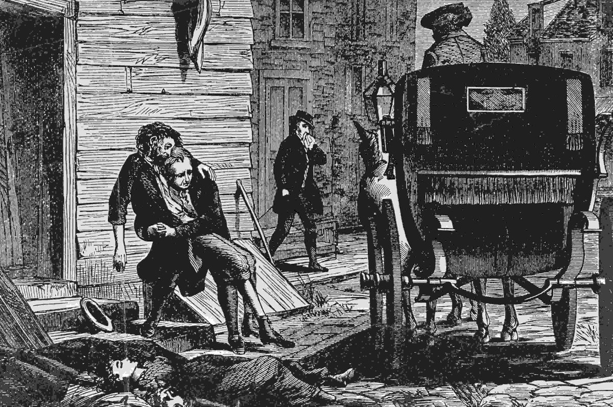 Artist interpretation of the yellow fever epidemic in Philadelphia in 1793. As the virus sickened thousands, a U.S. founding father turned to two Methodists for help. 