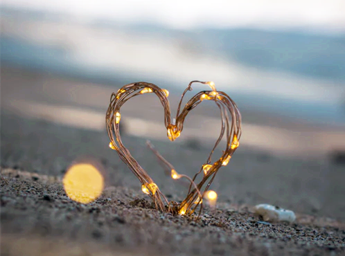 A heart on the sand.