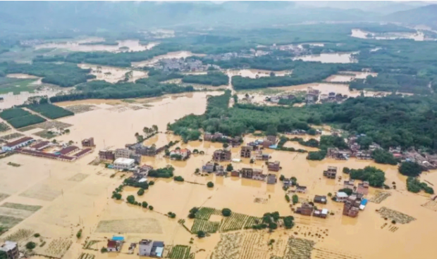 A flood in south China