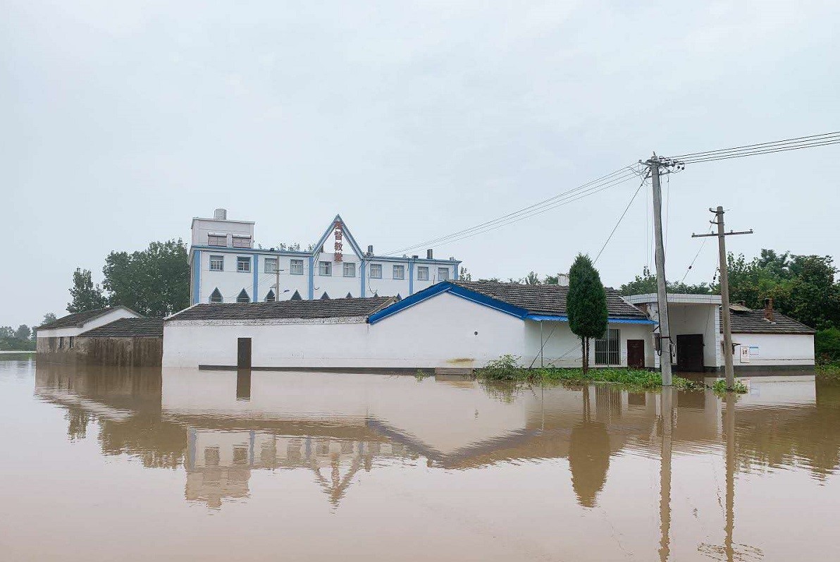 The flood struck Bolin Church in a county of Liuan, Anhui on July 21, 2020.