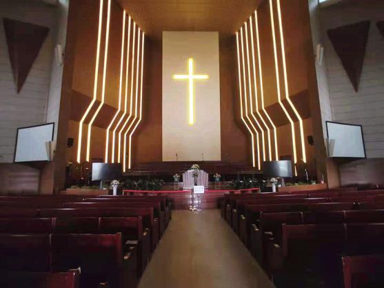 An empty church.