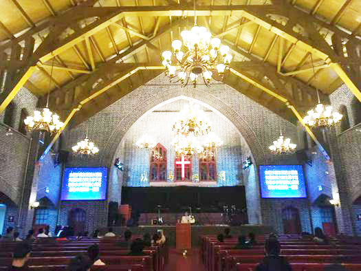 The interior of Gracious Light Church in Chengdu, Sichuan