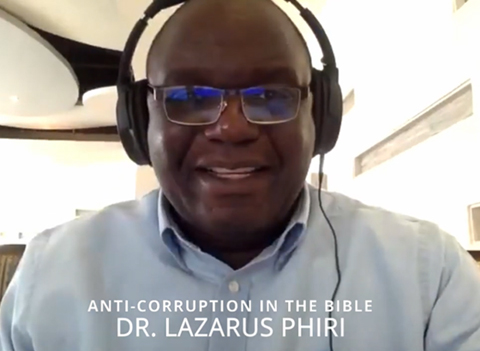 Dr. Lazarus Phiri, vice-chancellor of Zambian Evangelical University, addressed anti-corruption in the Bible in the Anti-Corruption Conference held by Global Integrity Network on August 21, 2021.