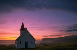 A church in the sunset.