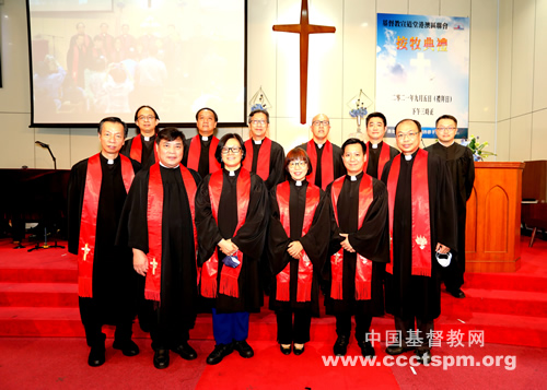 Ordained pastors took a group picture after a ordination ceremony held in Macau Sheun Tao Church on September 5, 2021.