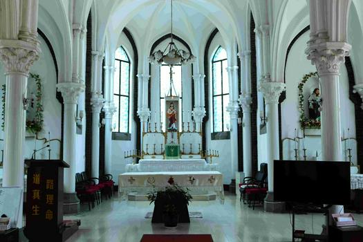 The interior of Sidao Street Catholic Church in Liaoyang, Liaoning