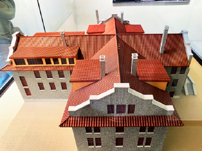 The Exhibition Hall: The Courtyard of the Happy Way in  in Weihsien, Shandong Province in miniature