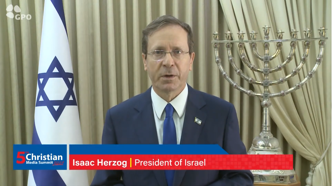 President of Israel Isaac Herzog greeted the participants of the fifth Christian Media Summit in Jerusalem, Israel, on November 11, 2021. 
