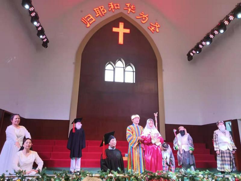 A Nativity play was performed during a Christmas Sunday service held in Shilipu Church, Baoji, Shaanxi, on December 19, 2021.
