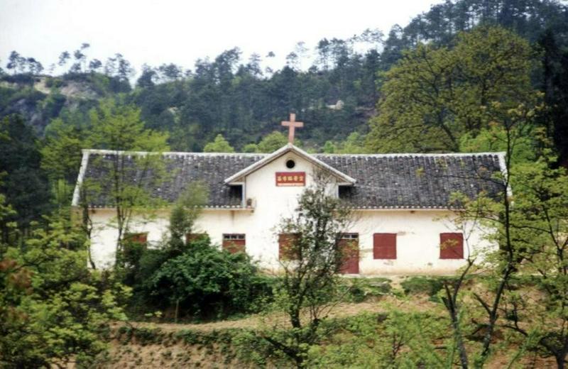 A church in Wenchuan County, Ngawa Tibetan and Qiang Autonomous Prefecture, Sichuan Province