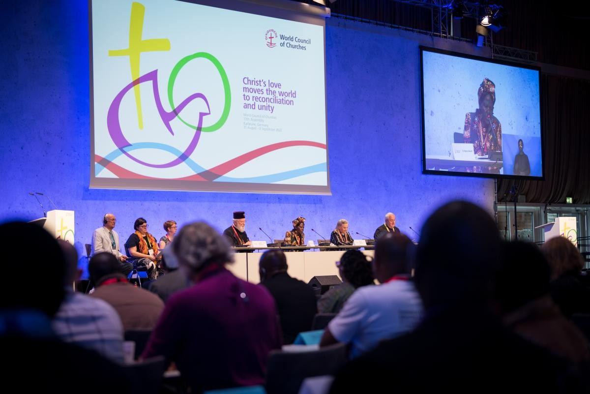 31 August 2022, Karlsruhe, Germany: WCC central committee moderator Dr Agnes Abuom spoke at the opening plenary of the 11th Assembly of the World Council of Churches, held in Karlsruhe, Germany from 31 August to 8 September, 2022, under the theme "Christ's Love Moves the World to Reconciliation and Unity." 