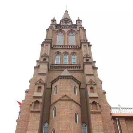 The 40-meter-high tower affiliated with the former Beihan Catholic Church, Taiyuan, Shanxi Province