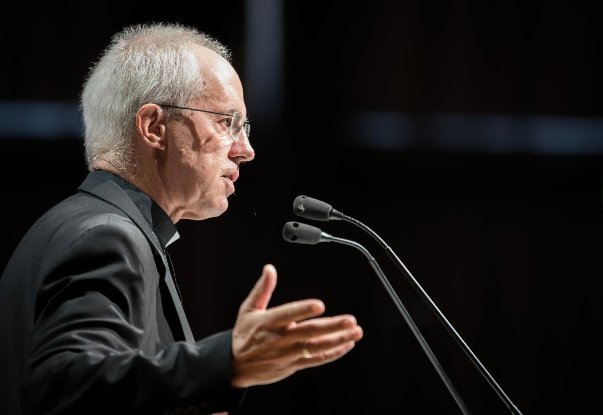 H.G. Archbishop Justin Welby of Canterbury, the Church of England, speaks at a thematic plenary focused on ’Christian Unity and the Churches’ Common Witness’ on 7 September at the 11th Assembly of the World Council of Churches, held in Karlsruhe, Germany from 31 August to 8 September, under the theme "Christ's Love Moves the World to Reconciliation and Unity." 