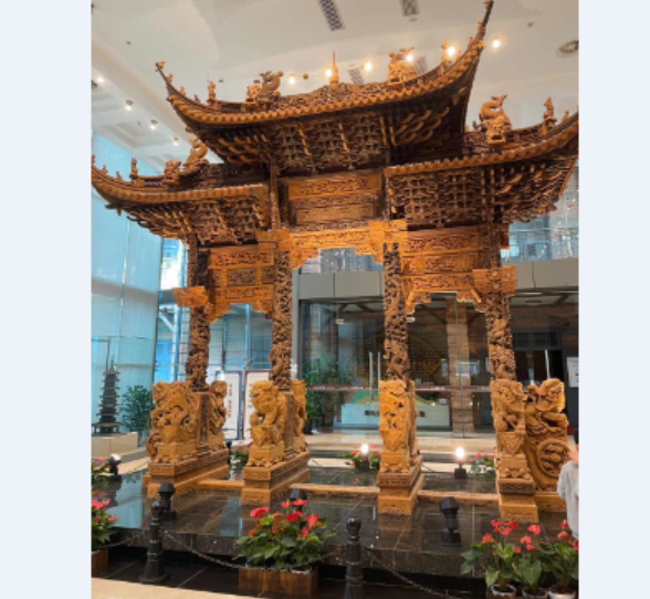 A picture of "Chinese Archway" which is a treasure of Tushan Bay Museum in Xujiahui, Shanghai