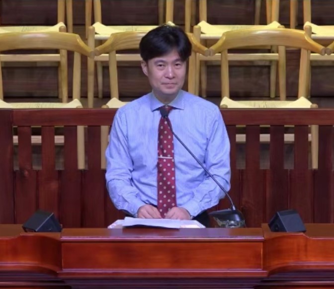 Rev. Chen Suisheng of Dongshan Church in Guangzhou, Guangdong, delivered a Sunday sermon online with the title "A Different Advent" on December 4, 2022.