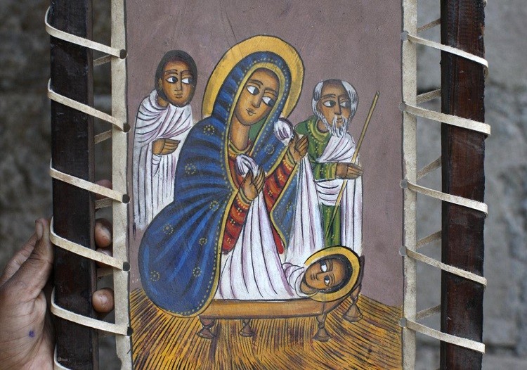 Traditional Ethiopian Orthodox icon from Lalibela. 