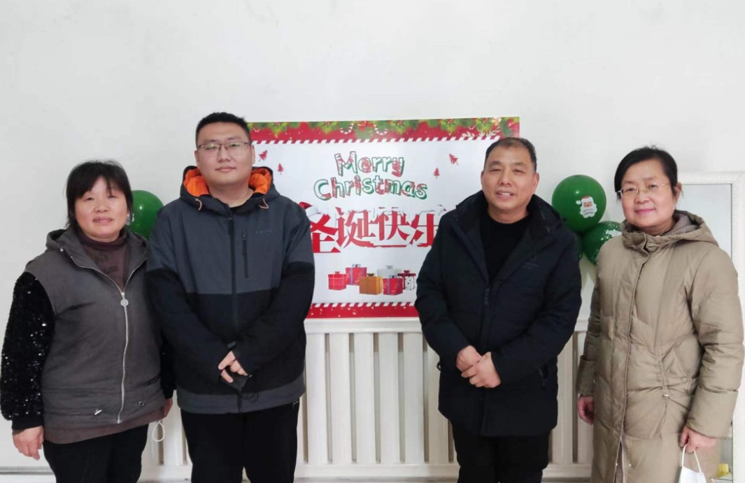 A picture taken in January 2023 shows Deacon Zhu Liqin (first right), the author (second right), and Shen Suqin (first left).