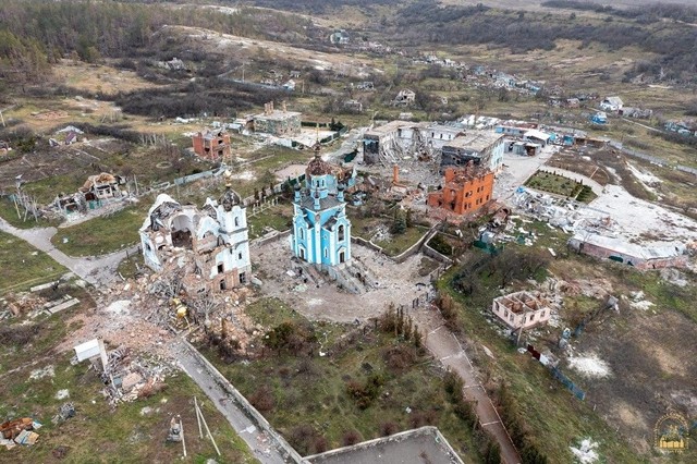 Ukrainian Orthodox churches in Bogorodichnoe village, Donetsk Oblast, were destroyed or damaged during Russian invasion against Ukraine. 