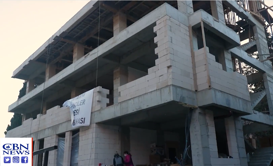 New Antioch Church is being built though the old one was destroyed during an earthquake which hit Turkey and Syria's border region on February 6, 2023.