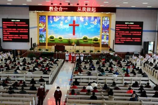 A Sunday service was held in Xinhua Church, Zhuanghe City, Dalian City, Liaoning Province, on March 5, 2023.