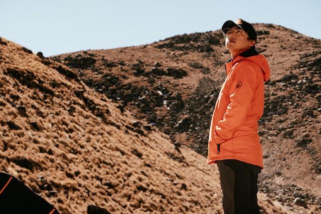 A picture of a man on a bare mountain