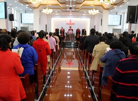 A dedication service was held for Tiexi Meeting Point in Taizihe District, Liaoyang City, Liaoning Province, on April 15, 2023.