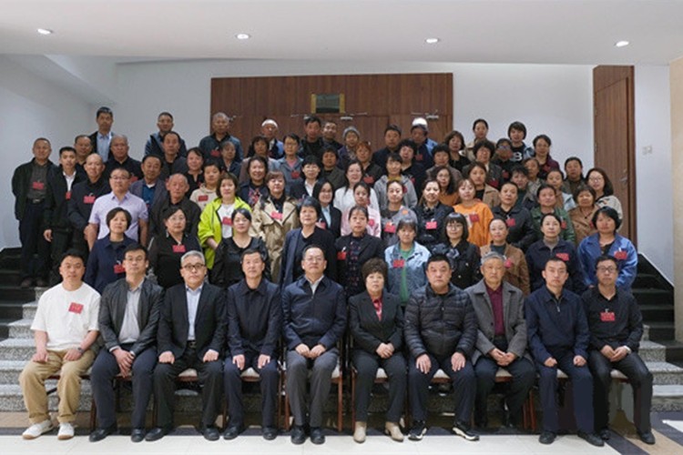Pastors and church leaders took a group picture during a training course for pastors in Dalat Banner, Ordos, Inner Mongolia, on April 12, 2023.                